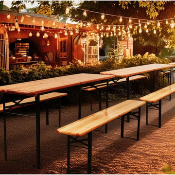 Festival Outdoor Wooden Folding Bench - 6ft (1800mm)